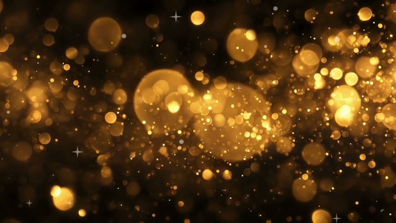 Golden Sparkle Background – 1.5 Hour Loop (No Sound) | Gold Bokeh Animation