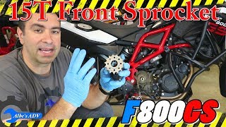 BMW F800GS 15T front sprocket install