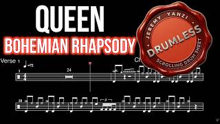 Queen  Bohemian Rhapsody  Drumless with Scrolling Drum Score