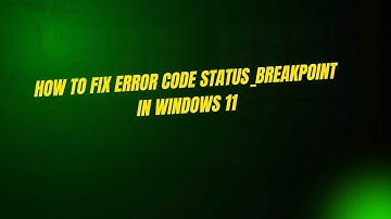 How to Fix Error Code STATUS_BREAKPOINT in Windows 11