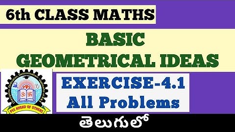 6th Class Maths Basic Geometrical Ideas Exercise 4.1 in telugu