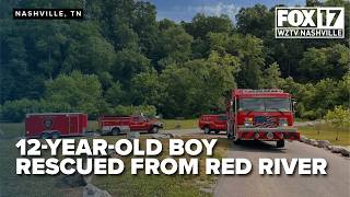Clarksville Fire Rescue pulls 12 year-old-boy to land after he floats down the river