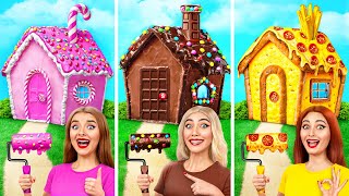 Eine Farbige Haus Challenge | Süßigkeiten vs. Schokolade vs. Fast Food von Multi DO Smile