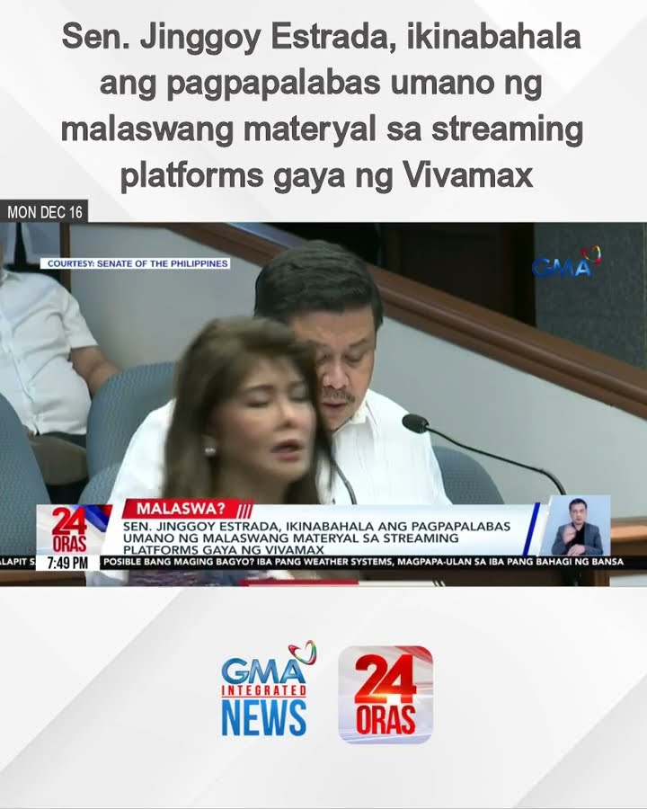 Sen. Jinggoy Estrada, ikinabahala ang pagpapalabas umano ng malaswang materyal sa... | 24 Oras
