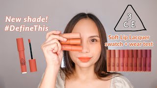 NEW SHADE! 3CE SOFT LIP LACQUER SWATCH & WEAR TEST screenshot 1