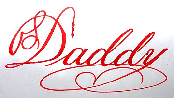 Daddy Name Signature Calligraphy Status | How to write with Cut Maker  #calligraphy #cursive