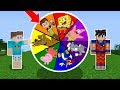 ROLETA MISTERIOSA DOS DESENHOS ANIMADOS DO MINECRAFT!