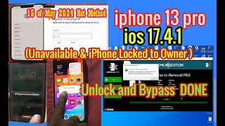 iphone 13 pro (iphone unavailable )&iphone locked to owner)ios 17.4.1 unlock and bypass icloud  done