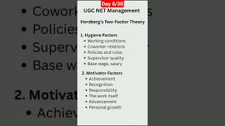 Day 6/30 | Herzberg's Two Factors | UGC NET Management June 2026 🔥 | 30 Days 30 Concepts Explained🎯