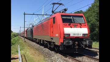 DB Cargo 189 028-4 leads Coal Train at Blerick the Netherlands May 14-2024 Trainspotting video 🎥👍👍🚂🚂