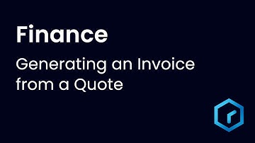 Finance: Generating an Invoice from a Quote