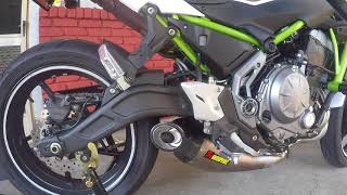 2017 Kawasaki Z650 Akrapovic Exhaust Sound Clip (Baffle On)