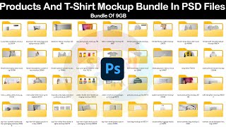 Products And T-Shirt Mockup Bundle In PSD Files |Sheri Sk| |Mega Bundle Templates Download|