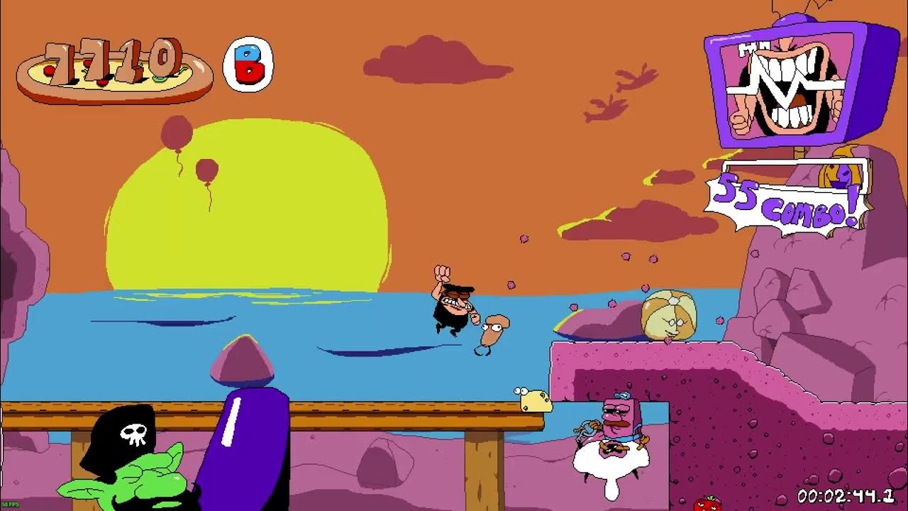 Pizza Tower Crust Cove P Rank run, all secrets and treasure included