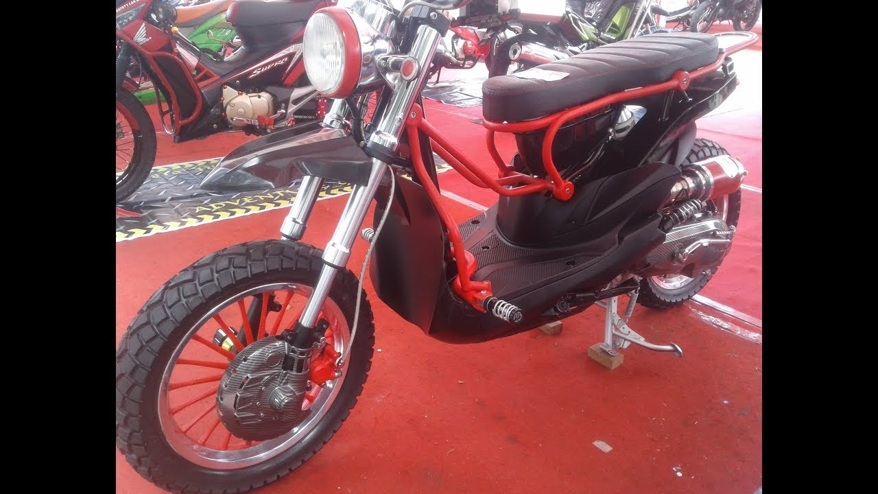 Modifikasi Motor Matic Unik Honda Beat Custom Scrambler YouTube