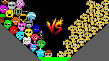 25 Sprunki vs 25 Bailey Marble Race Game in Algodoo! Who will win?