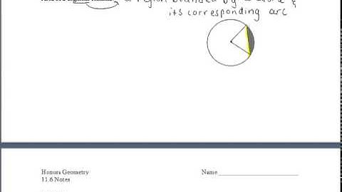 11.6 Areas of Circles, Sectors, and Segments