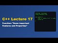 C++ | Function(Some Features and Properties) | #Functions | #Lecture-17