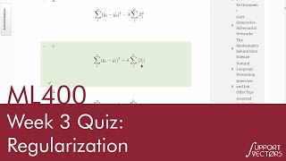 Week 3 Quiz: Regularization