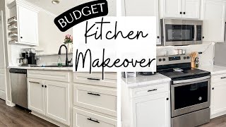 DIY Kitchen Makeover on a Budget | Painting Epoxy Countertops, Cabinet Makeover, Backsplash