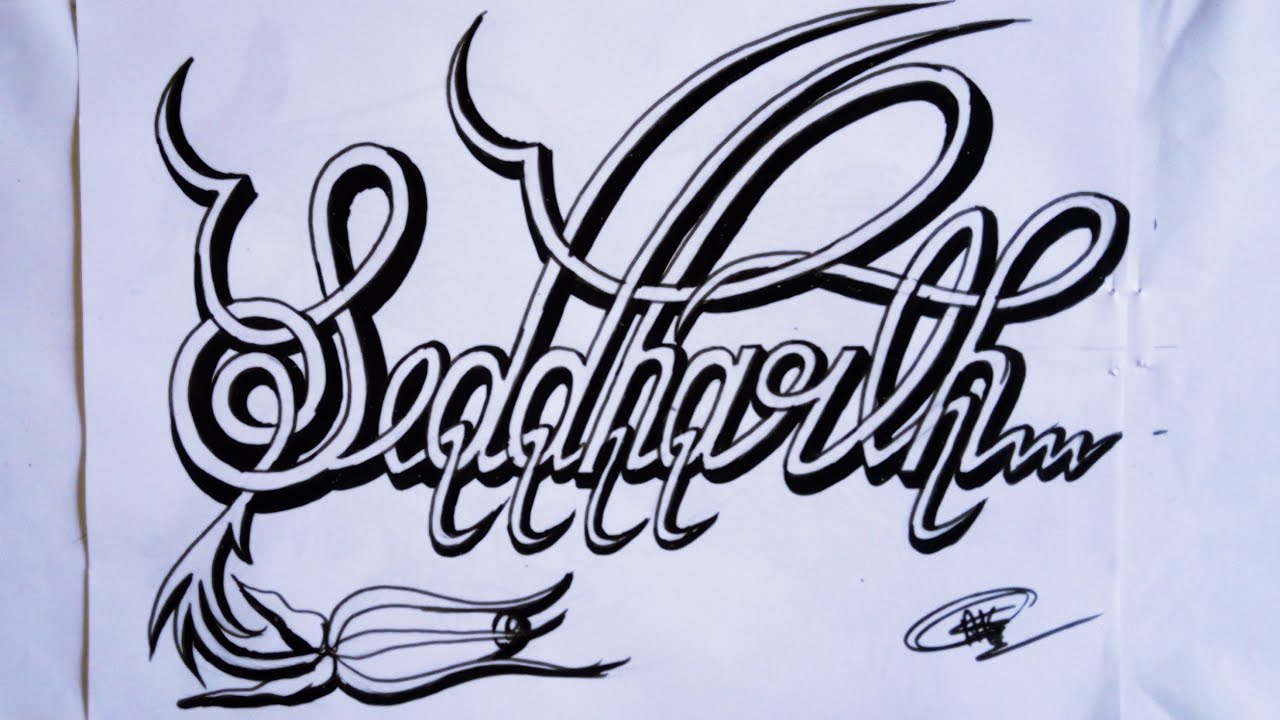 Siddharth Name Tattoo Design on Hand Chase and Neck Best Images   StarBijay