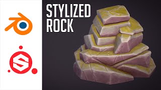 Making a Stylized Rock with Blender and Substance Painter | Speed Modeling