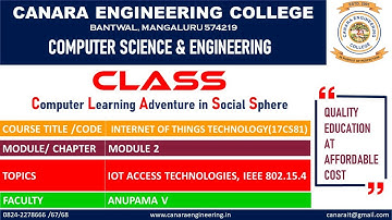 VTU IOT (17CS81) IoT Access Technologies & IEEE 802.15.4 (M2 L4)