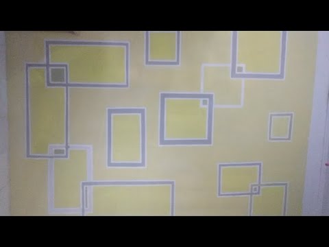  Cat  dinding  kamar tidur dengan motif  kotak  3D YouTube