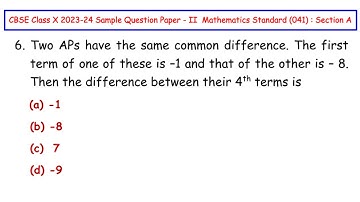 Q6 - Two APs have the same common difference. The first term of one of these is –1 and that of the