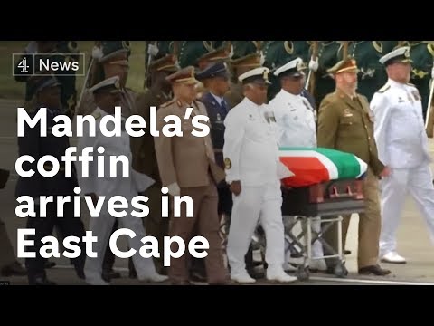 Nelson Mandela's coffin arrives in the East Cape