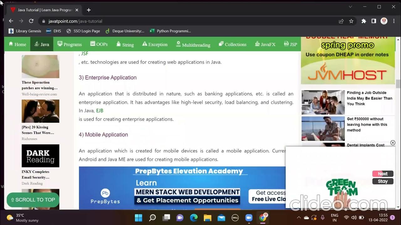 Getting familiar with javaTPoint site using screen reader - YouTube