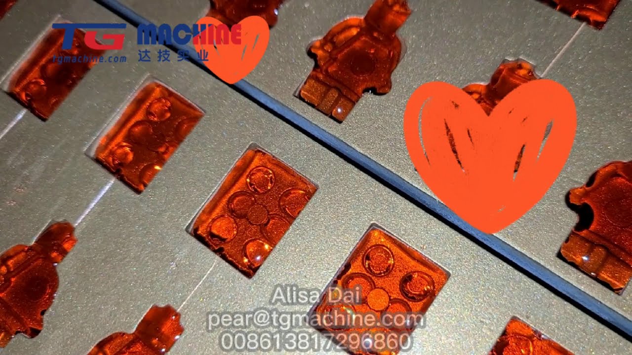 Small production 50-80 kg/h children's Lego block jelly gummy machine production line