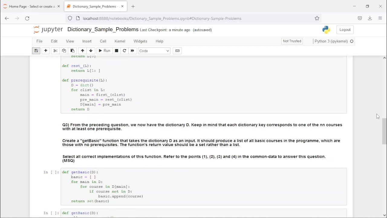 Dictionary Sample Problems - YouTube