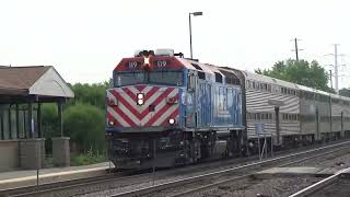 Metra Train Stopping at The Route 59 Station in Naperville, Illinois 6/15/23