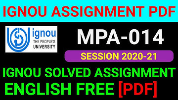 MPA 014 Solved Assignment 2021, MPA 14 Solved Assignment 2020-21 in English, MPA 14 Assignment
