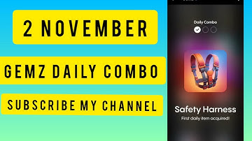 Gemz Daily Combo 2 November Today | Gemz Daily Combo Cards Today 2 November |