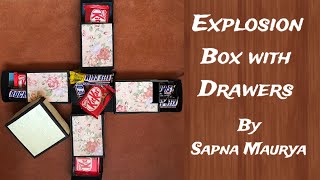 Explosion Box with Drawers  | Storage Explosion Box Tutorial | By Sapna Maurya