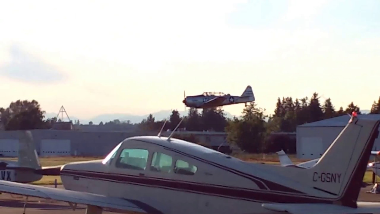 T-6 low pass Langley Airport