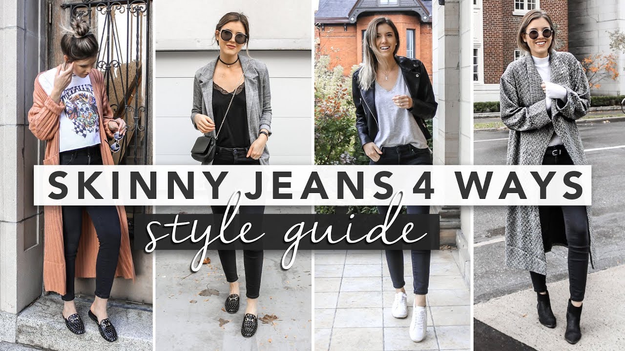 Style Guide: Basic Black Skinny Jeans 4 Ways | by Erin Elizabeth - YouTube