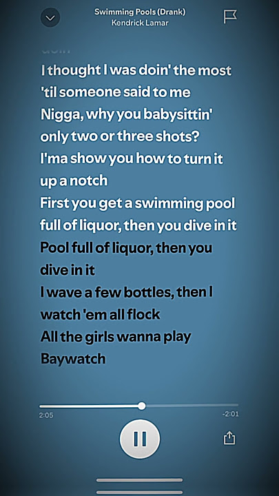 Swimming pools | Kendrick Lamar | #spotify #music #audio #song #lyricvideo #lyrics #songlyrics