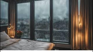 Tidur di Apartemen  kota yang indah  dengan suara angin & hujan