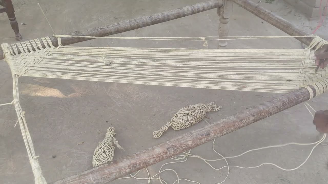 Art of Charpai Weaving / Cot Making / Charpai/khatt ki Bunai #villagelife