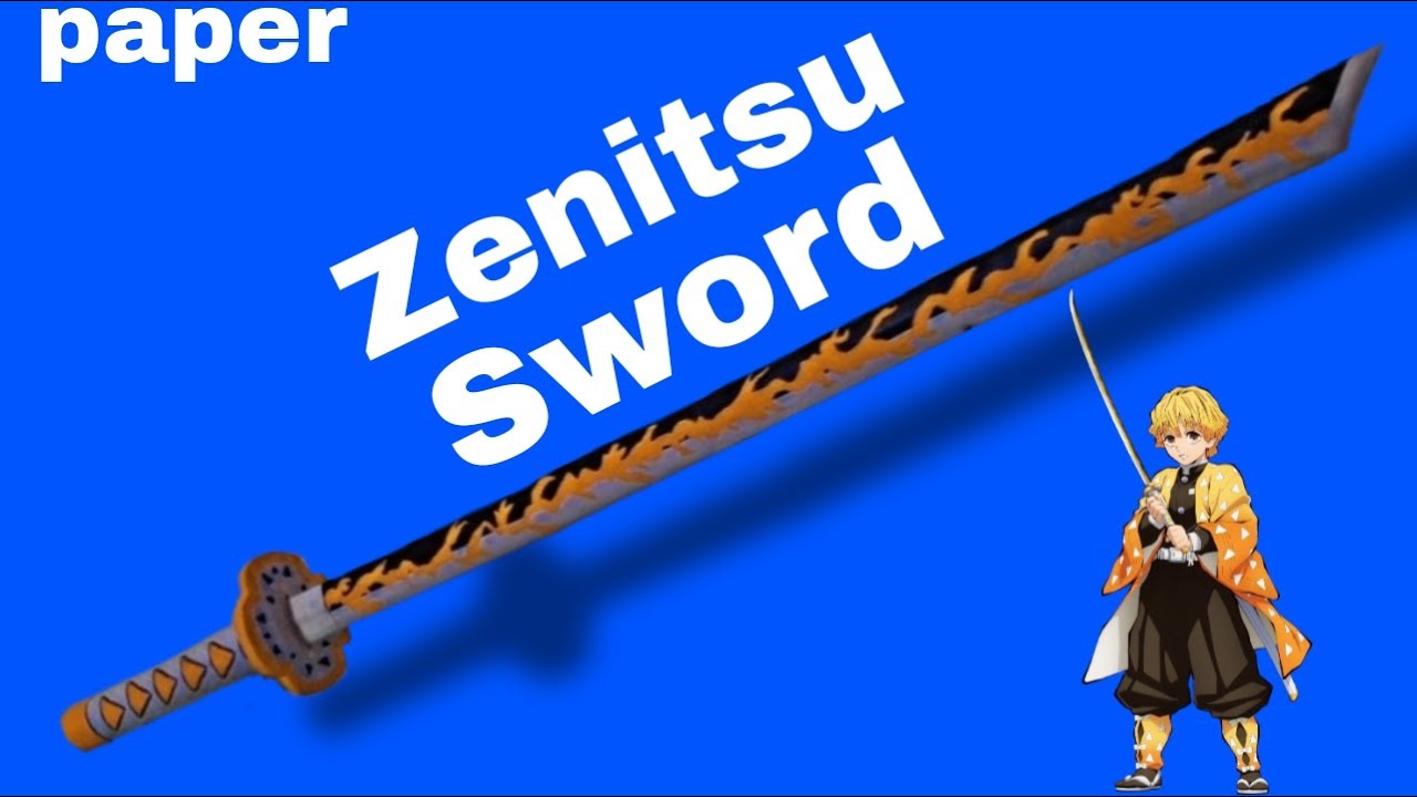How To Make Paper Zenitsu Sword Demon Slayer - Kimetsu no Yaiba