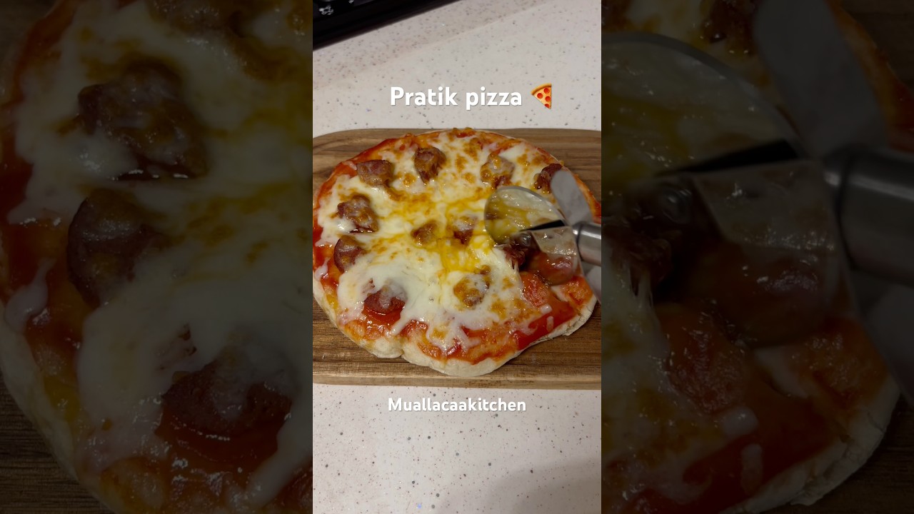 Sahur için 5 dakikada pratik pizza yapıyoruz 🍕#pizza #pratikyemekler #mutfak #yemek