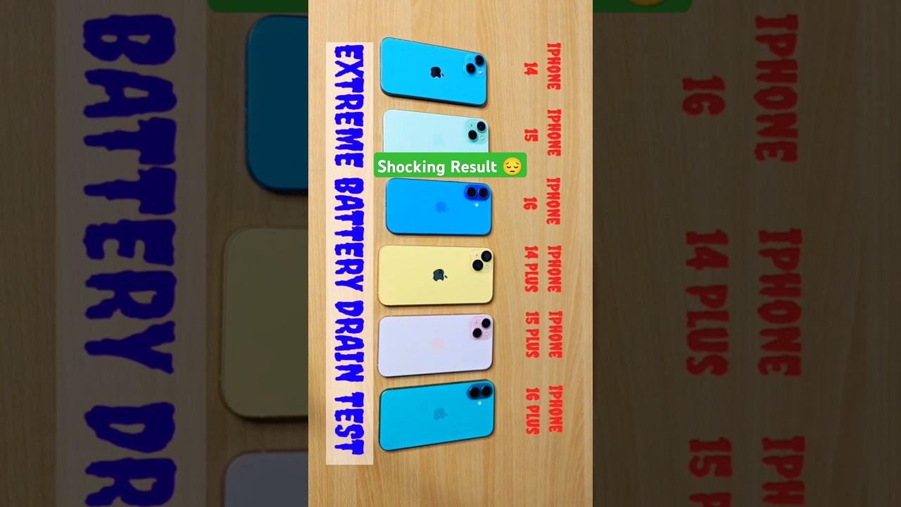 iPhone 16 vs iPhone 15 vs iPhone 14 vs iPhone 16 vs 15+ vs 14+ | Battery Drain Test |