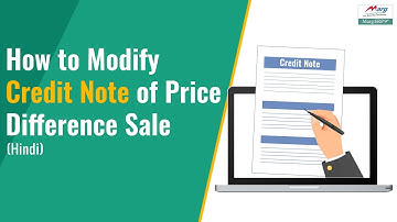 How to modify Credit Note of Price Difference Sale (Hindi)