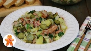 Картофельный салат по-немецки очень простой и вкусный(Замечательный немецкий картофельный салат. Попробуйте приготовить! 500 г картофеля 1 крупная луковица 1..., 2016-12-12T07:00:01.000Z)