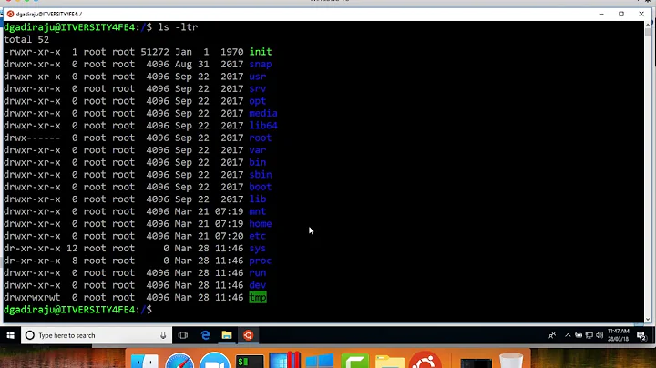 Accessing C Drive using Ubuntu built using Windows subsystem for Linux