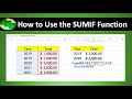 How to use the sumif function