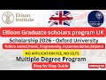 How to Apply for the Ellison Graduate Scholars Program UK 2026 | Fully Funded Oxford Scholarship